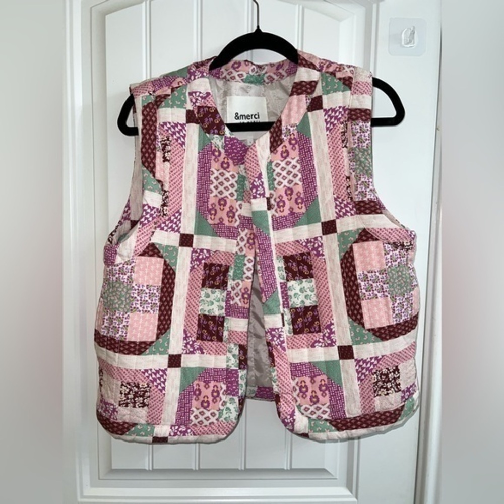 New ✨&Merci Patchwork Puff Quilted Vest